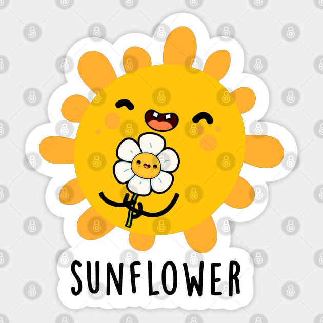 Sunflower Cute Sun And Flower Pun Sticker by punnybone